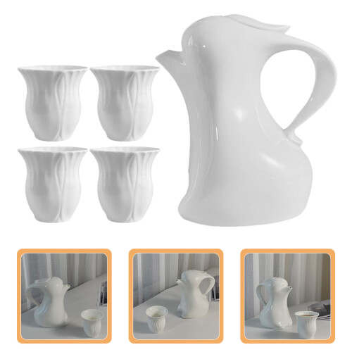 Conjunto De De Café Cerâmica Com Forma De Coelho E Xícaras 2
