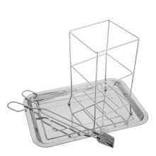 2Pcs Taoist Metal Tray With Tong Clip For Burning Prayer Paper