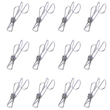 2 Sets 25 Pcs Stainless Steel Clothes Clips Spring Storage Pin Silver