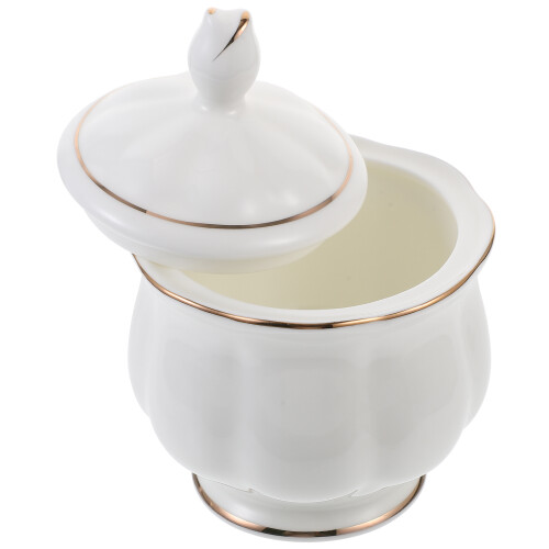 3Pcs Ceramic Sugar Bowl With Lid And Serving Plate 1
