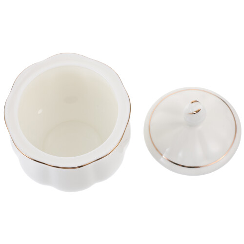 3Pcs Ceramic Sugar Bowl With Lid And Serving Plate 2