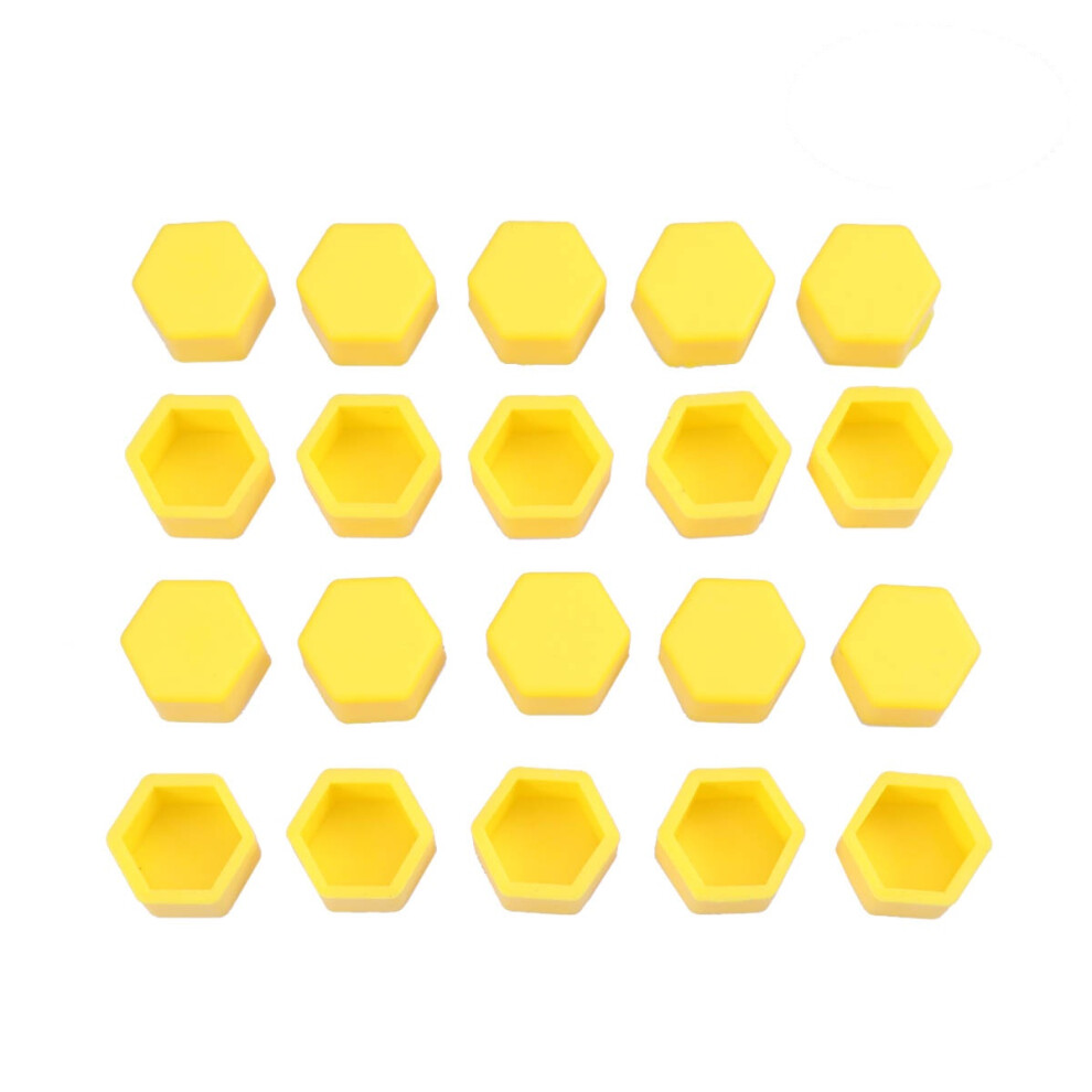 60 Pcs Hexagonal Wheel Lug Nut Covers 19Mm Yellow 033200758365