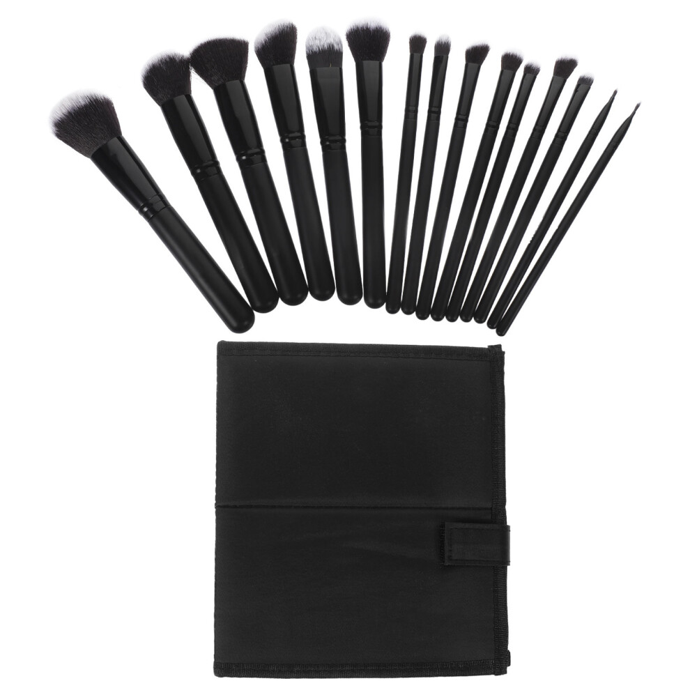 Ohphcall Black 30 Pcs Drum Makeup Brush Set For Powder Eye Shadow