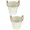 2Pièces Pot Fer Beige Rétro Élégant Durable Pour Décor 9