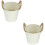 2Pièces Pot Fer Beige Rétro Élégant Durable Pour Décor 8