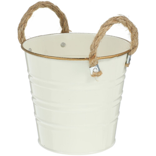 2Pièces Pot Fer Beige Rétro Élégant Durable Pour Décor 1