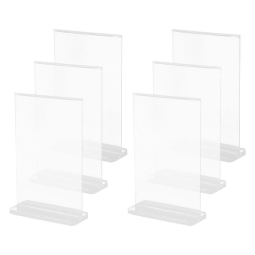 12 Pcs Acrylic Sign Holder Clear Menu Stand Brochure Display