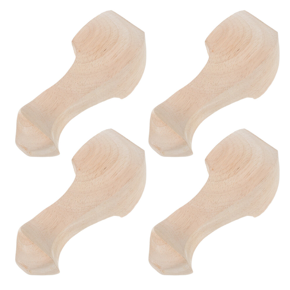 8 Pcs Solid Wood Carved Furniture Legs European Style Replacement Feet 033394970741