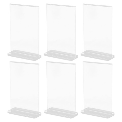 12 Pcs Acrylic Sign Holder Clear Menu Stand Brochure Display 2