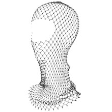 2Pcs Black Sparkling Rhinestone Fishnet Mask Women Elastic Face Veil