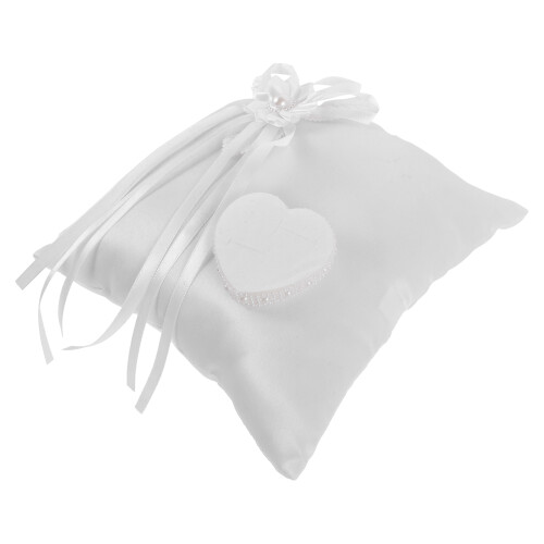 3Pcs White Ring Pillow Square Holder For Wedding
