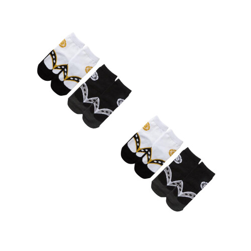 4 Pairs Kids Socks Kimono Clog Pattern Breathable Skid Proof 2