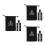 3Pcs Halloween Pirate Drawstring Bags Polyester 15.5X11.5Cm Black 10