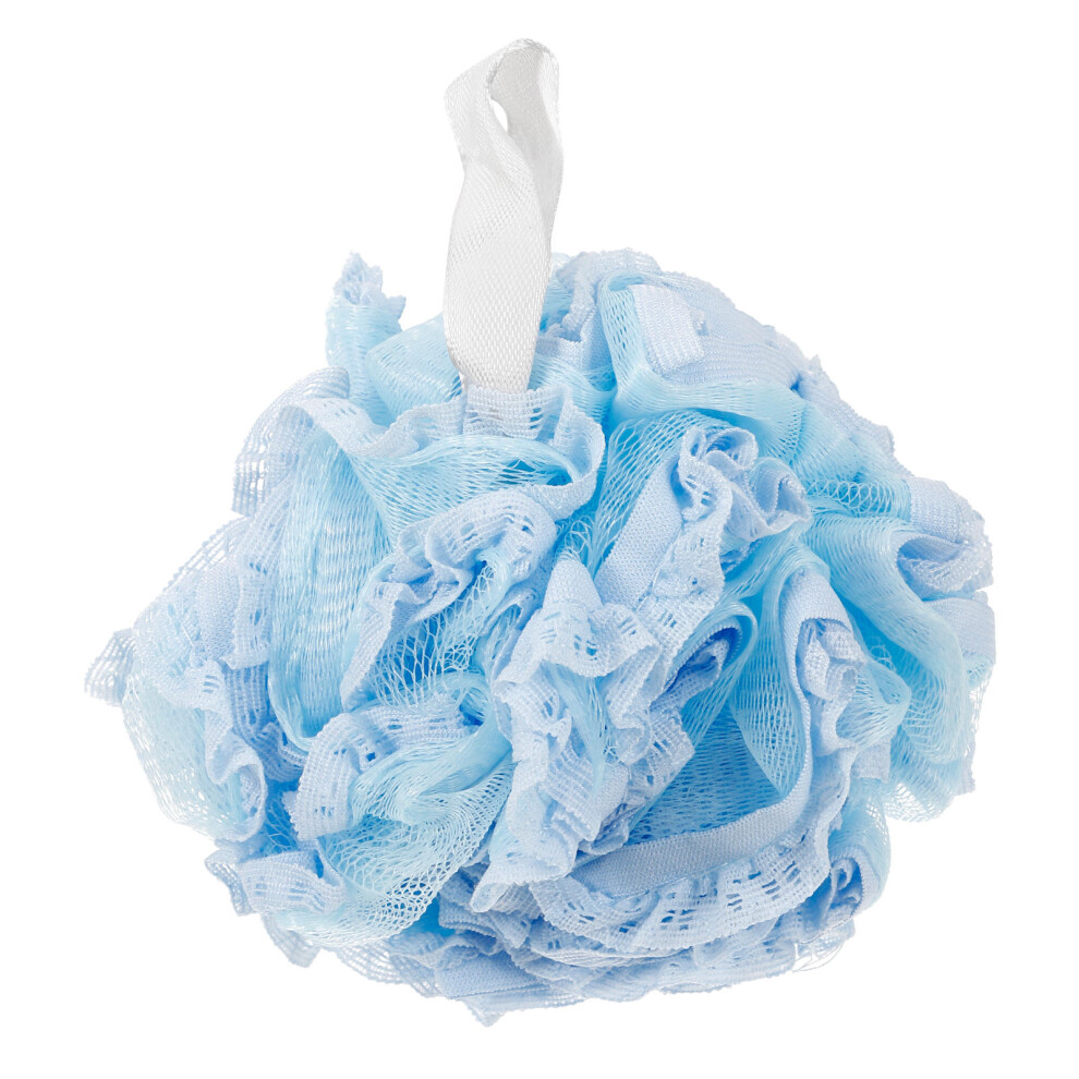 Happyyami Sky Blue 4Pcs Lace Bath Ball Bubble Net Back Scrubber