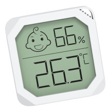 Digital Hygrometer Temperature Humidity Monitor For Pet And Baby Room Clear Screen Portable White