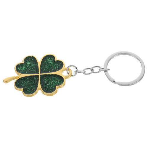 4Pcs Glitter Shamrock Keychain 2