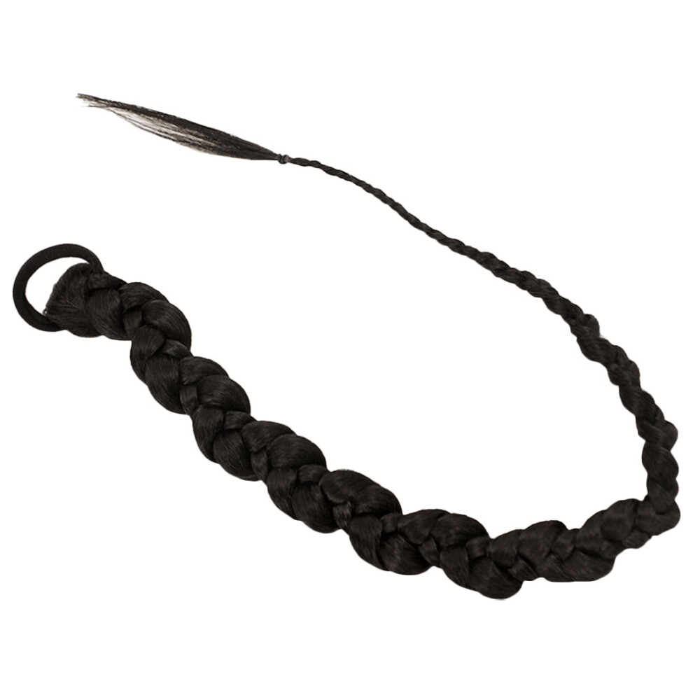 Villcase Unisex 5Pcs Long Braided Ponytail Extension Puffball Hairpiece
