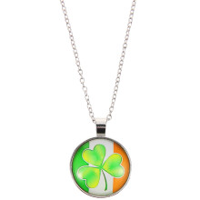 St Patrick's Day Shamrock Pendant Necklace For Teen Girls