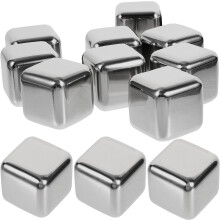 12Pcs Stainless Steel Whiskey Stones Chilling Cubes For Beer Wine