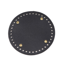 14Cm Round Bottom Pu Handmade Knitting Sewing Bag Diy Black
