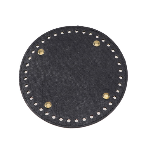 14Cm Round Bottom Pu Handmade Knitting Sewing Bag Diy Black