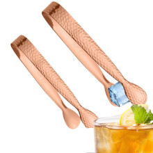Ice Tongs Rose Gold 11x1.2cm Set Of 2 Stainless Steel Small Tongs For Appetizers Desserts