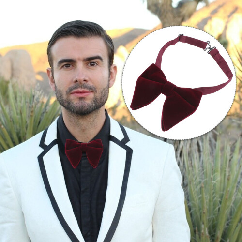 Fashion Men Double-Layer Big Bow Tie Suit Accessory 2