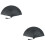 2Pcs Men Black Foldable Bamboo Fan With Fabric, Chinese Style Handheld 6