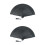 2Pcs Men Black Foldable Bamboo Fan With Fabric, Chinese Style Handheld 5