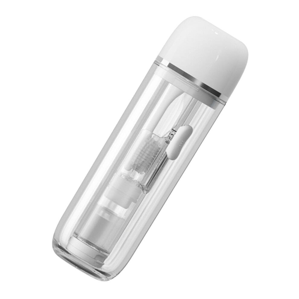White Travel Toothbrush Set Foldable Design With Toothpaste Container Soft Bristle Head Camping School Business Trip