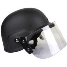 Tactical M88 Helmet With Detachable Transparent Anti-Riot PC Goggles And Protection Mask For CQB Airsoft Paintball Black