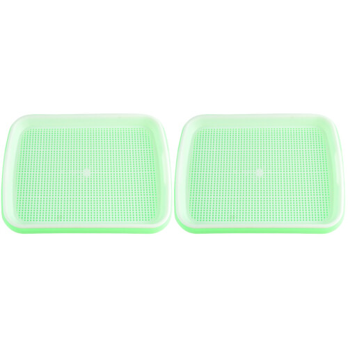 2Pcs Growing Tray Set in Light Green PP for Sprouting and Storage Use 1