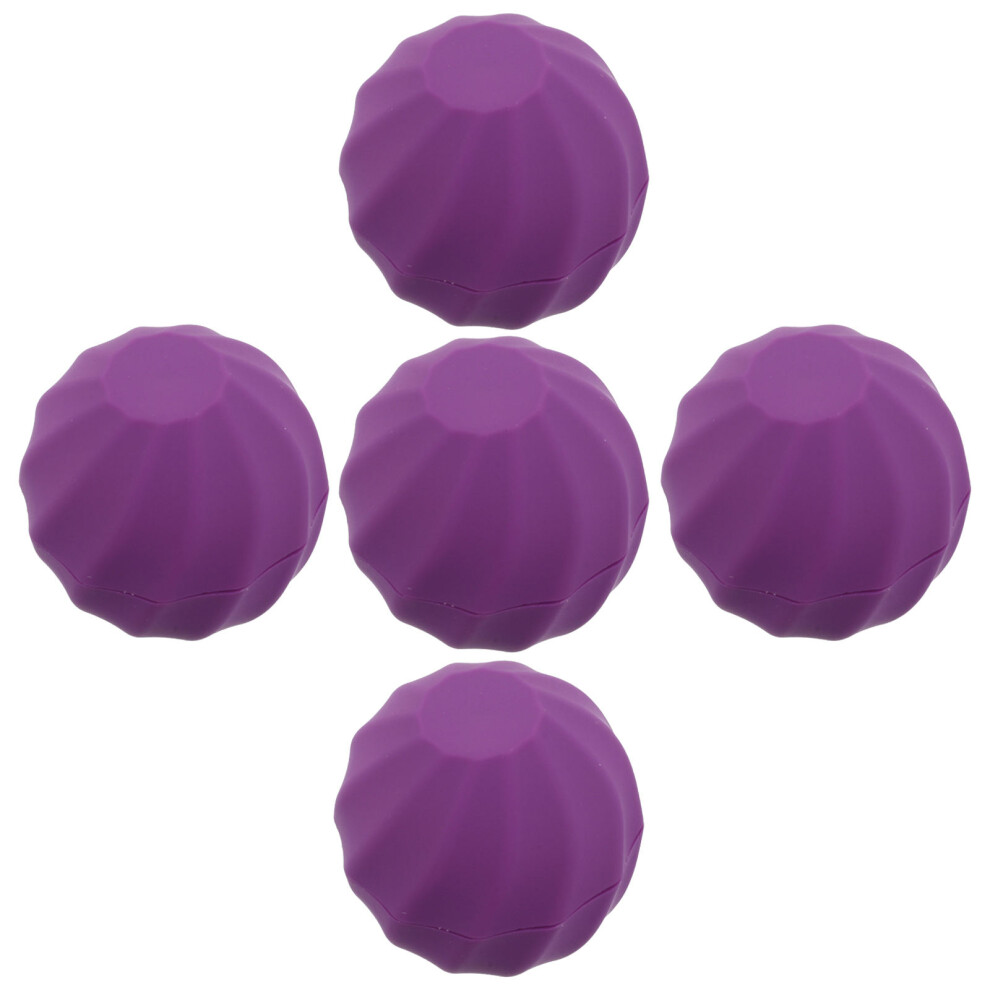 Aboofan Purple 5 Pcs Refillable Empty Lip Balm Tubes Plastic Round Containers