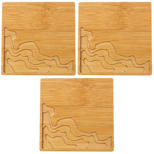 3Pcs Heat Insulated Bamboo Placemats Gradient Handmade Style 2 2