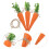 15 Pcs Easter Carrot Ornaments Fabric Mini Decor For Spring Party 11
