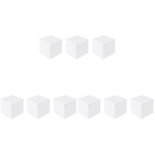 9 Pcs White Craft Cube Block Set For Sculpture Cake Dummies 6 Inch 1