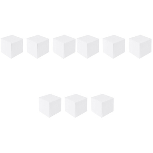9 Pcs White Craft Cube Block Set For Sculpture Cake Dummies 6 Inch 2