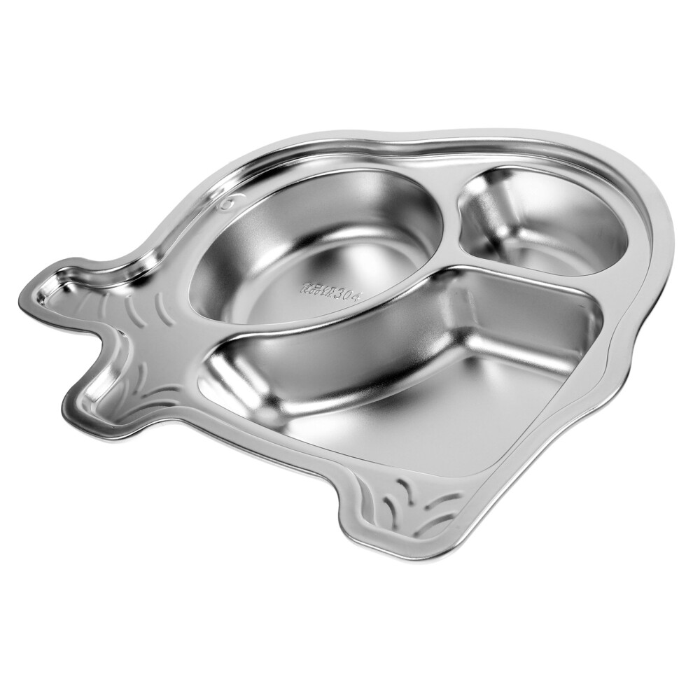 Artibetter 3Pcs Kids Divided Plate 304 Stainless Steel Elephant Shape