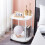 Luxury Double Layer Bedside Shelf Rolling Nightstand White Plastic Iron 6