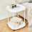 Luxury Double Layer Bedside Shelf Rolling Nightstand White Plastic Iron 9
