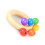 Colorful Solid Wood Baby Rattle with Easy Grip for Early Learning 12