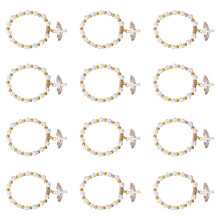 36 Pcs Children Baptism Bracelets Rosary Beads Crucifix Cross White