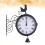 Outdoor Wrought Iron Wall Clock Garden Double Sided Bell Shape Black 9