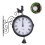 Outdoor Wrought Iron Wall Clock Garden Double Sided Bell Shape Black 3