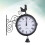 Outdoor Wrought Iron Wall Clock Garden Double Sided Bell Shape Black 7