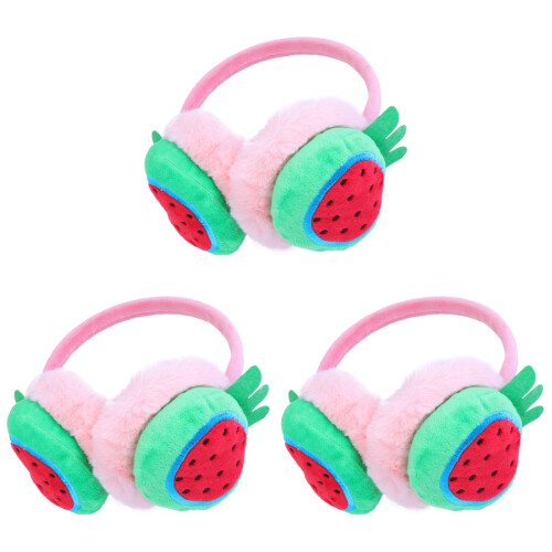 3Pcs Watermelon Kids Earmuff Thick Plush Warm Winter Protector 1