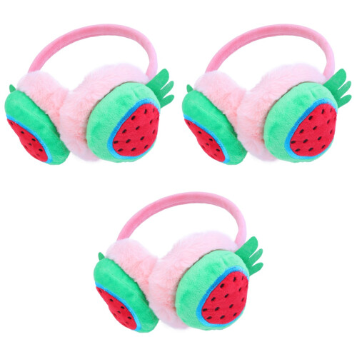 3Pcs Watermelon Kids Earmuff Thick Plush Warm Winter Protector 2