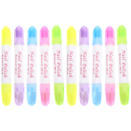 10 Pcs Nail Polish Remover Pen Nail Edge Corrector Cleaning Tool