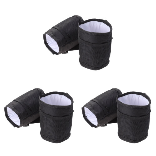 6 Pcs Portable Cup Holder Bag Waterproof Stroller Hanging Rack Black 1