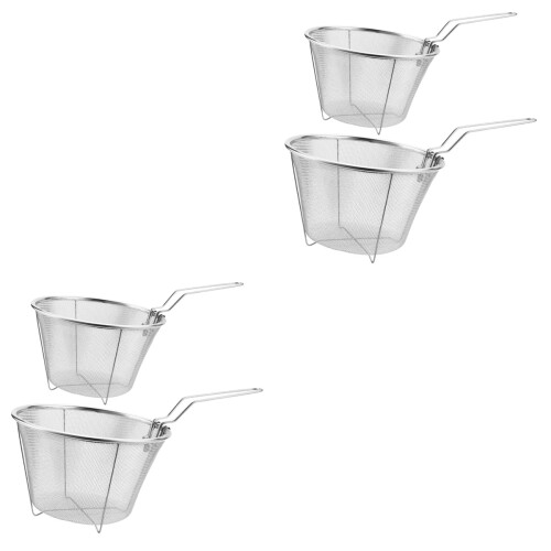 4 Pcs Stainless Steel Folding Frying Baskets For Kitchen Use 2
